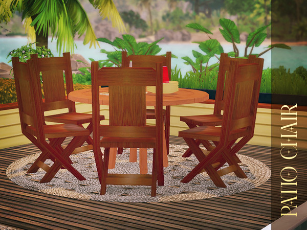 Sims 4 — Patio Chair by xCarolaSimsx — Yard and garden chair. Suitable for porch, deck, lawn, firepit, poolside, balcony,