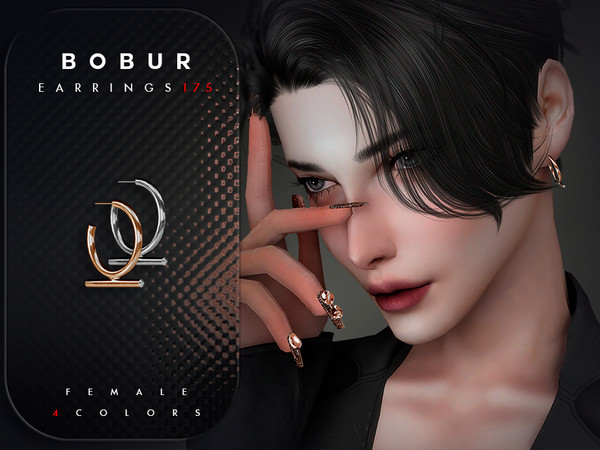 Sims 4 — Bobur Earrings 175 Hat texture map.package by Bobur2 — Hoop Earrings with gems for female