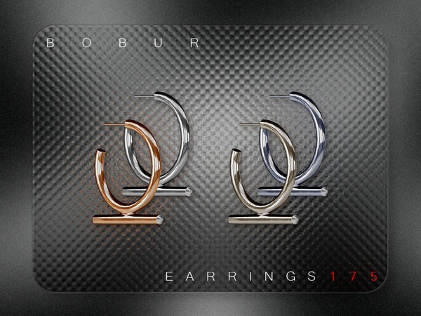 Sims 4 — Bobur Earrings 175.package by Bobur2 — Hoop Earrings with gems for female