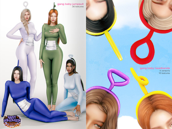 Sims 4 — CATARSIS - Gang Baby Headband 2 by VentaStudio — Gang Baby Bodysuit