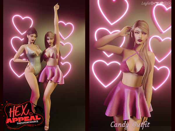 Sims 4 — Hex Appeal - Candy Outfit by Layla — Base Game compatible
