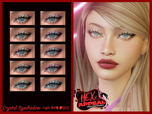 Sims 4 — Hex Appeal - Crystal Eyeshadow by Layla — Previews were made using HQ Mod