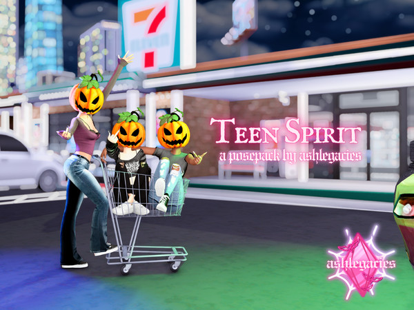 Sims 4 — Teen Spirit Posepack by ashlegacies — - Posepack (7 poses) - You will need Andrew's Poseplayer by Andrew's