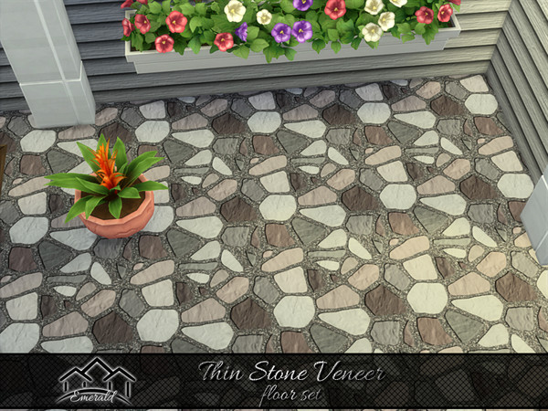 Sims 4 — Thin Stone Veneer floor 2 by Emerald — Transform your home into a beautiful artwork with Thin Stone
