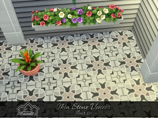 Sims 4 — Thin Stone Veneer floor 4 by Emerald — Transform your home into a beautiful artwork with Thin Stone