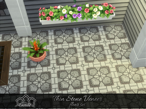 Sims 4 — Thin Stone Veneer floor 5 by Emerald — Transform your home into a beautiful artwork with Thin Stone