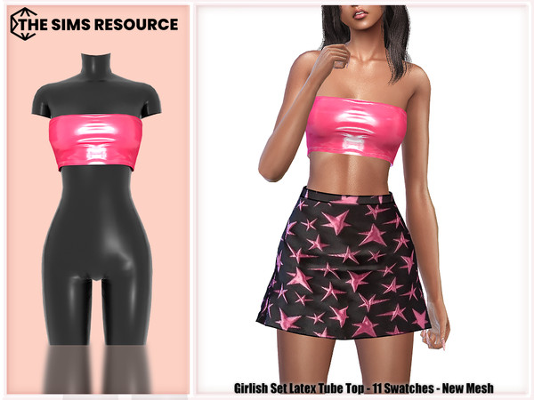 Sims 4 — Girlish Set Latex Tube Top by Harmonia — New Mesh