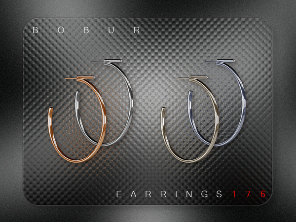 Sims 4 — Bobur Earrings 176.package by Bobur2 — Hoop Earrings for female