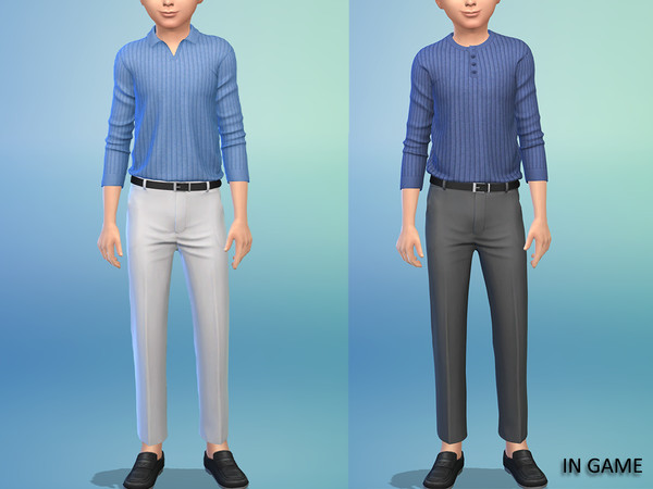 Sims 4 — (Wisteria) Fall Essentials - LongSleeve HenleyShirt (children).package by WisteriaSims — A timeless Autumn