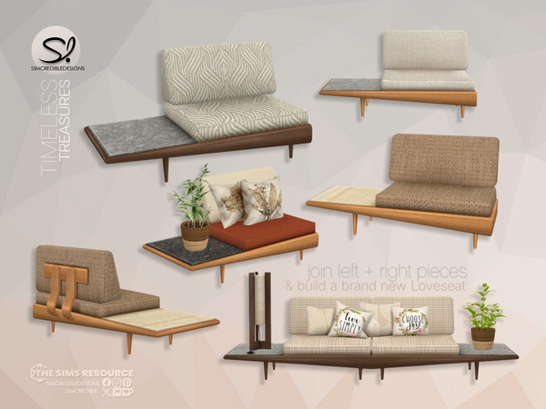 Sims 4 — Timeless Treasures Chair 1B by SIMcredible! — Timeless Treasures is a mid-century modern series, with wooden