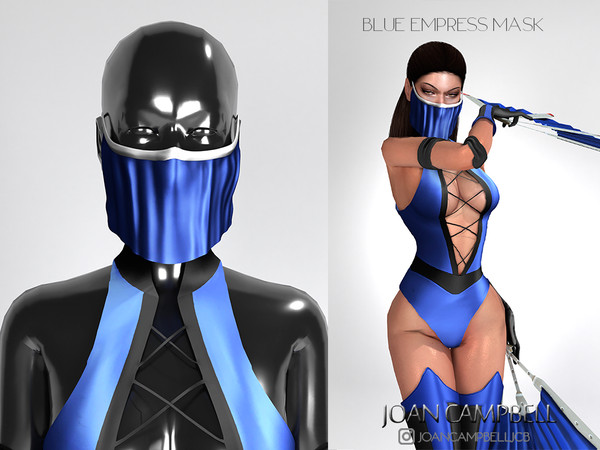 Sims 4 — BLUE EMPRESS MASK by Joan_Campbell_Beauty_ — 5 swatches Custom thumbnail Original mesh HAT CATEGORY