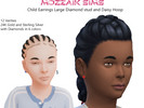Sims 4 — Child earrings Diamond Stud and Daisy Hoop by MozzaikSims — Child Earrings with Large Diamond Stud and Daisy