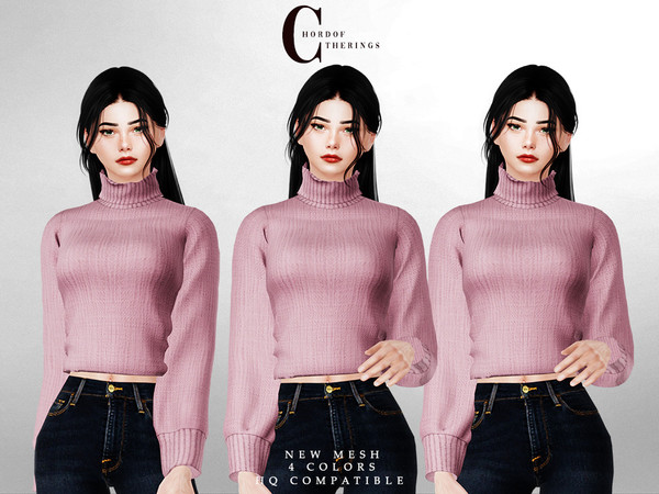 Sims 4 — Blouse T-821 by ChordoftheRings — ChordoftheRings Blouse T-821 - 4 Colors