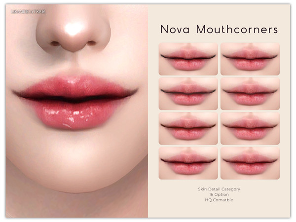 Sims 4 — Nova Mouthcorners by VELYSEA — -Skin Detail Category -HQ comatble -16 Option