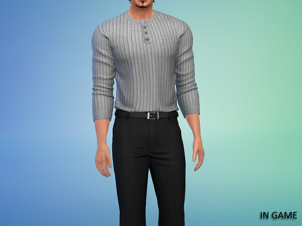 Sims 4 — (Wisteria) Fall Essentials - LongSleeve PoloShirt (men).package by WisteriaSims — A timeless Autumn collection