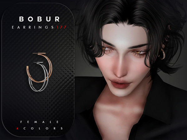 Sims 4 — Bobur Earrings 177 Hat texture map.package by Bobur2 — Hoop Earrings with gems for female