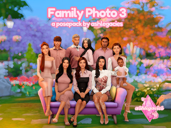 Sims 4 — Family Photo 3 Posepack by ashlegacies — - Posepack (1 pose)