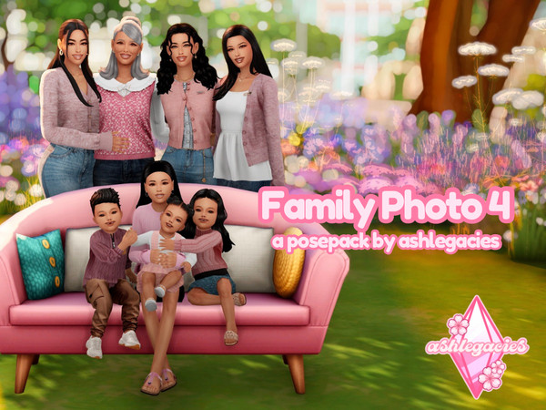 Sims 4 — Family Photo 4 Posepack by ashlegacies — - Posepack (4 poses)