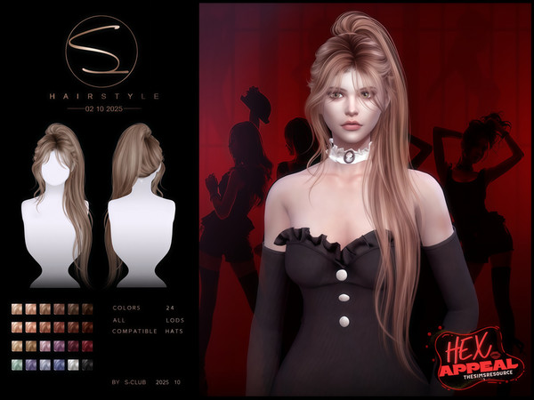 Sims 4 — (HEX APPEAL)S-CLUB_021025_Side-Ponytail hairstyle by S-Club — Side-Ponytail hairstyle hope you like, thank you.