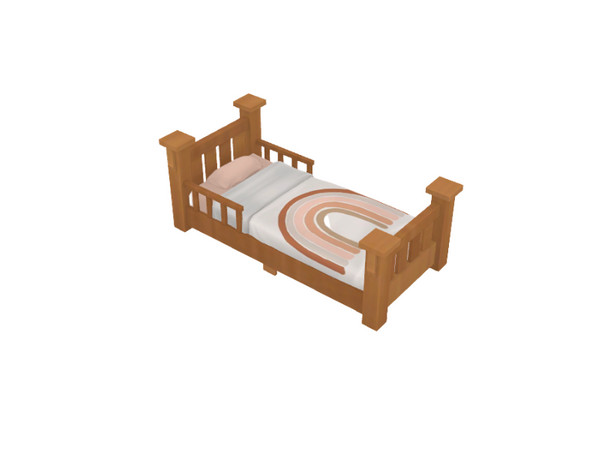 Sims 4 — Avonlea Bed V1 by greyzonesims — This toddler bed is part of the GreyZone Sims Avonlea collection, a feminine,