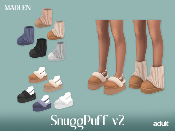 Sims 4 — [Madlen] SnuggPuff v2 Slippers.package by Madlen — Two adorable new pairs have joined the original SnuggPuff
