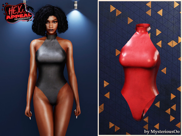 Sims 4 — Hex Appeal - Simple latex bodysuit by MysteriousOo — Simple latex bodysuit in 4 colors