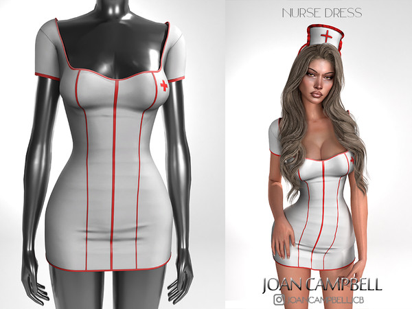 Sims 4 — NURSE DRESS by Joan_Campbell_Beauty_ — 3 swatches Custom thumbnail Original mesh