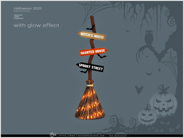 Sims 4 — Halloween 2025 Broom by Severinka_ — A set of objects for decorating your home for Halloween. 7 items: outdoor