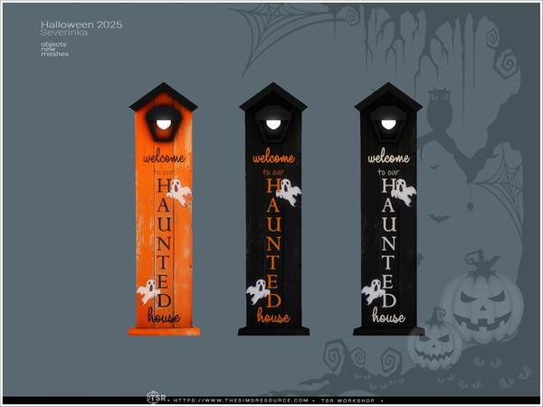 Sims 4 — Halloween 2025 Outdoor lamp by Severinka_ — A set of objects for decorating your home for Halloween. 7 items: