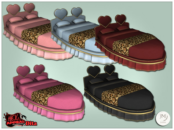 Sims 4 — Jomsims HexAppeal Dita bed by jomsims — Bring a touch of sensual glamour to your Sims interiors with the