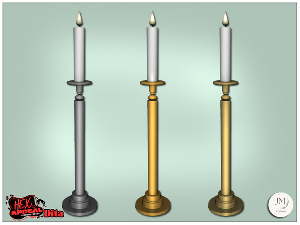 Sims 4 — Jomsims HexAppeal Dita table lamp fake candle3 by jomsims — Bring a touch of sensual glamour to your Sims