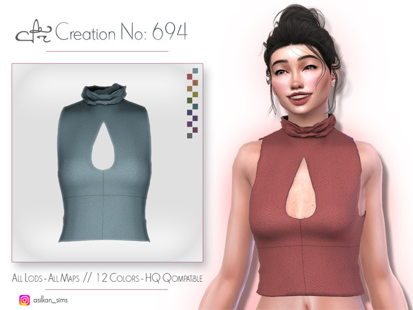 Sims 4 — ACN - 694 by Asilkan — - 12 Colors