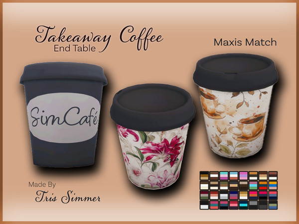 Sims 4 — Coffee Addiction - Takeaway Coffee Table by TrisSims7 — The perfect companion for your sim's morning brew. - 32
