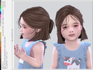 Sims 4 — Annyeong hair for toddler by magpiesan — Straight hair in 24 colors for toddler