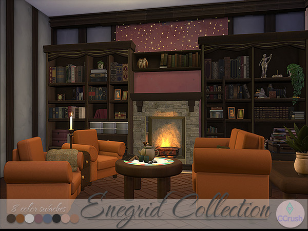 Sims 4 — CCrush Enegrid Collection Armchair by CCrush — Create your perfect reading retreat. A cozy room filled with