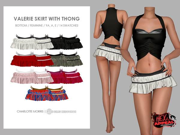 Sims 4 — Valerie Skirt With Thong by Charlotte_Morris — 14 swatches