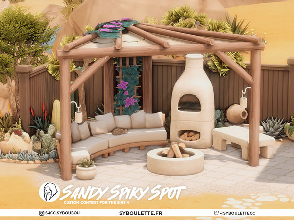 Sims 4 — Sandy Spiky Spot - Blue agave plant by Syboubou — Sandy Spiky Spot is a Mediterranean-inspired landscaping set