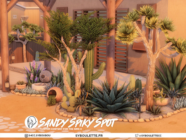Sims 4 — Sandy Spiky Spot - Amphora fountain | water by Syboubou — Sandy Spiky Spot is a Mediterranean-inspired