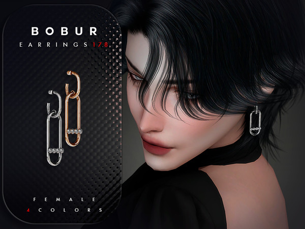 Sims 4 — Diamond Chain Earrings by Bobur2 — Diamond Chain Earrings for female