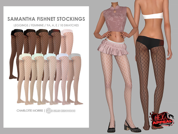 Sims 4 — Samantha Fishnet Stockings by Charlotte_Morris — Acc - Leggings