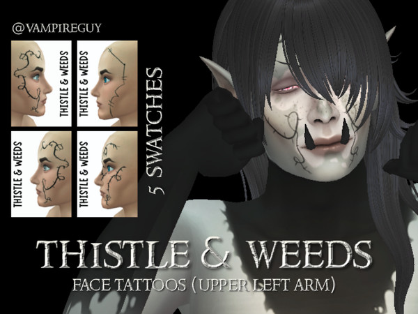 Sims 4 — thistle & weeds face tattoo 01 by vampiireguy — Inspired by the song Thistle & Weeds by Mumford &