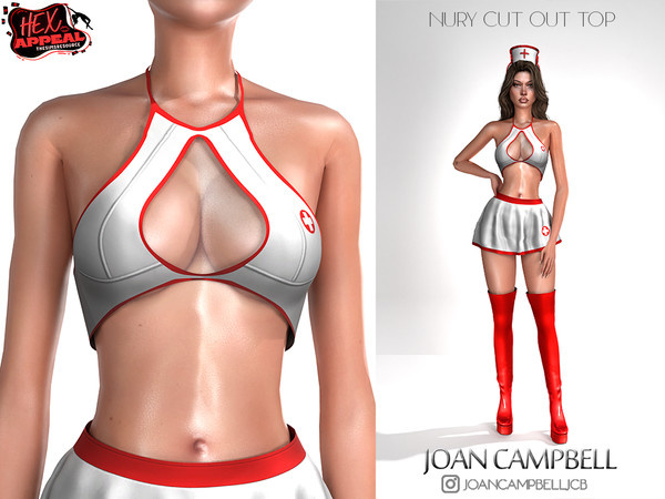 Sims 4 — NURY CUT OUT TOP by Joan_Campbell_Beauty_ — 4 swatches Custom thumbnail Original mesh