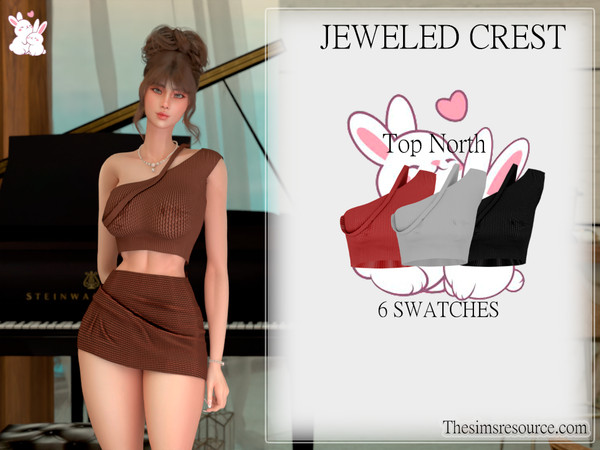 Sims 4 — (JC) Top North by JeweledCrest — All Texture Maps New Mesh 6 Colors HQ Compatible -please do not claim as yours