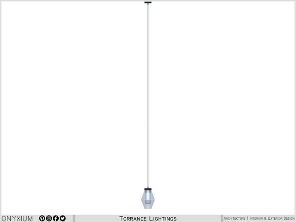 Sims 4 — Torrance Ceiling Lamp With Curved Cylindrical Glass Tall by Onyxium — Onyxium@TSR Design Workshop Lighting