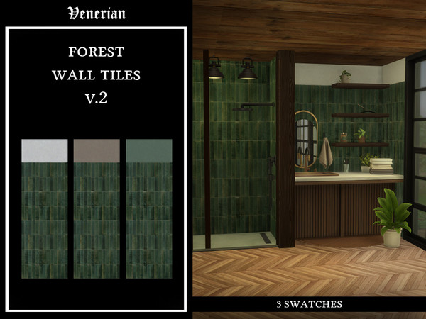 Sims 4 — Forest Wall Tiles V.2 by Venerian by Venerian — 3 swatches Found in the tiles category