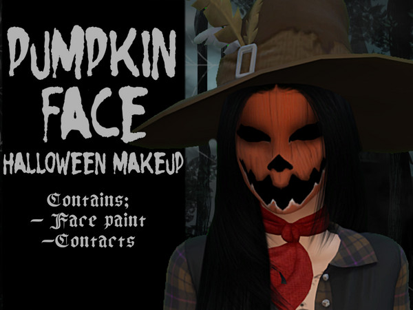 Sims 4 — pumpkinfacepaint.package by _alttrait_ — Get your Sims ready for spooky season with this custom pumpkin-inspired