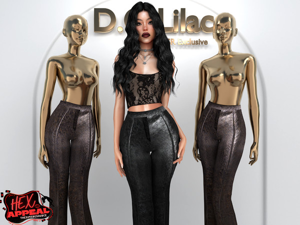 Sims 4 — Leather Flared Pants DO2019 by DOLilac — Custom thumbnail
