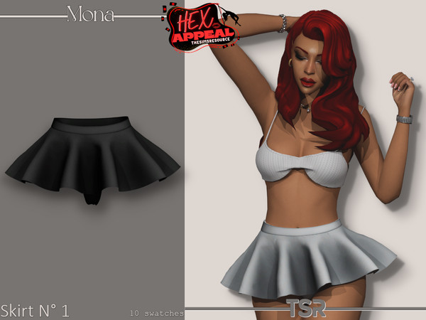 Sims 4 — HexAppeal_Wide wave skirt by Mona — -New mesh-