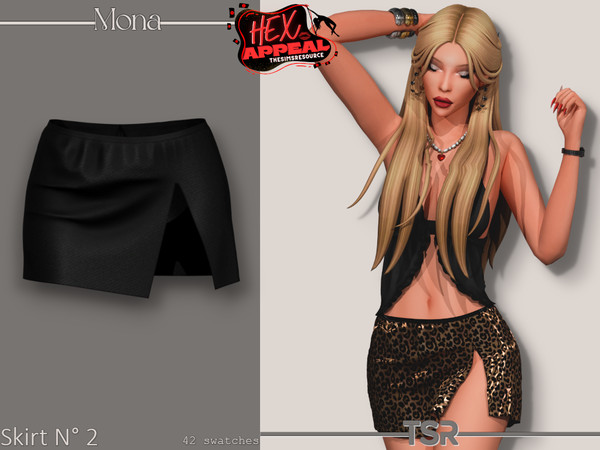 Sims 4 — HexAppeal_Mini leather skirt by Mona — -New mesh-