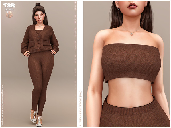 Sims 4 — AUTUMN EASE SET-641 (Top) BD1630 by busra-tr — - 8 Swatches - For Female (Teen to Elder) - Custom Thumbnail - HQ